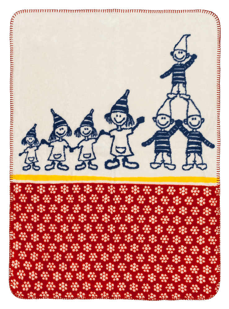 Zwergenbande Babydecke aus 100 % Bio-Baumwolle (kbA) in Ziegelrot, 75 × 100 cm, Made in Germany