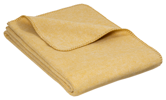 Kuscheldecke „Meliz“ honig Jacquard-Wohndecke 100% Baumwolle aus kontrolliert biologischem Anbau ca.150x200 cm / ca.320g/m²