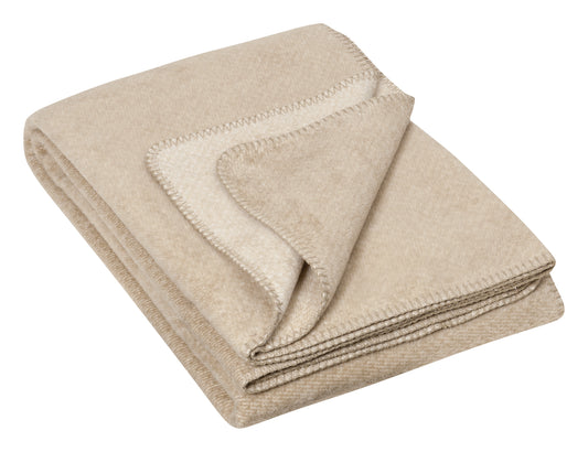 Kuscheldecke „Melange“ hermelin Jacquard-Wohndecke 100% Baumwolle aus kontrolliert biologischem Anbau ca.150x200cm / ca.450g/m²