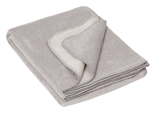 Kuscheldecke „Melange“ titan Jacquard-Wohndecke 100% Baumwolle aus kontrolliert biologischem Anbau ca.150x200cm / ca.450g/m²