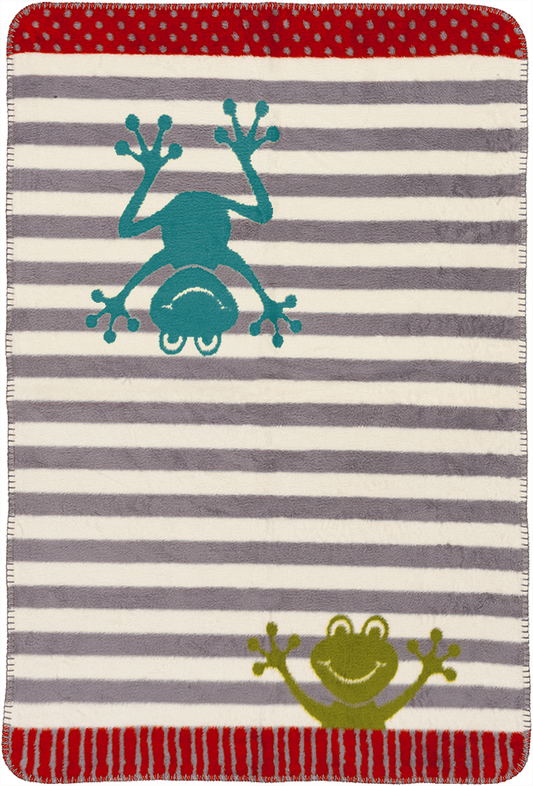 Babydecke „Froschi“ für´s Baby 100% Baumwolle aus kontrolliert biologischem Anbau ca.(75x100 cm, 2 Farben) / ca.450g/m²