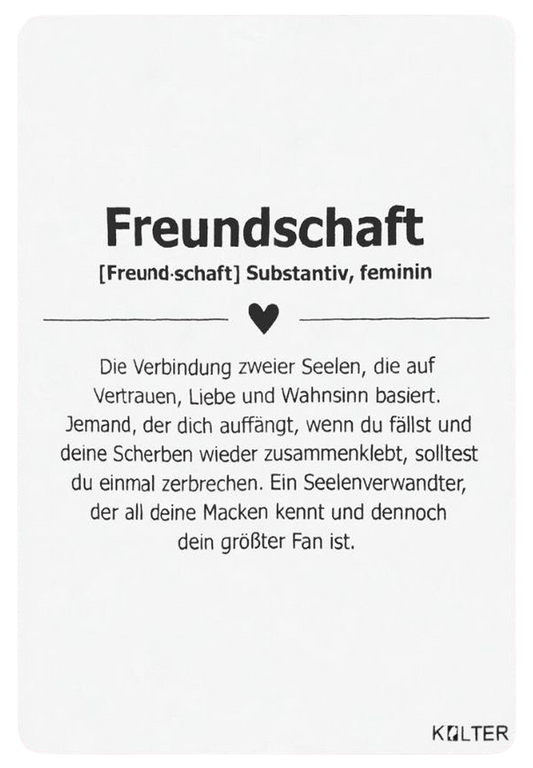 Kolter Kuscheldecke Freundschaft - ein besonderes Geschenk für Freunde