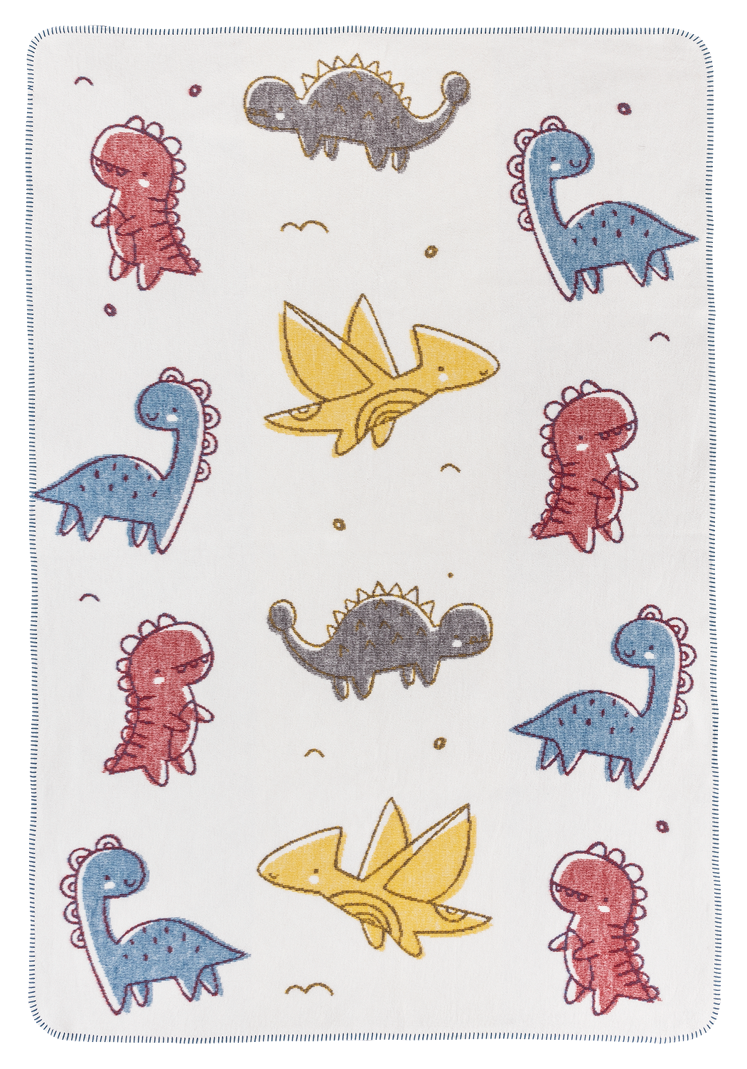 NEU jetzt vorbestellen: Kinderdecke Dino - Bunte Dinosaurier-Kuscheldecke für Abenteurer in 100x150 cm mit ca. 450g/m², Bio-Baumwolle