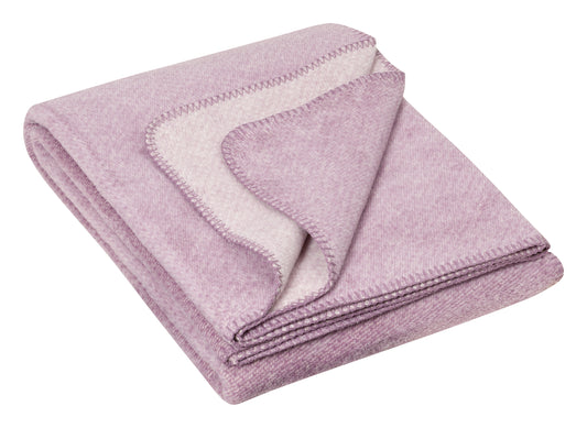 Kuscheldecke „Melange“ mauve Jacquard-Wohndecke 100% Baumwolle aus kontrolliert biologischem Anbau ca.150x200cm / ca.450g/m²
